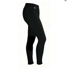 Irideon Kid Girl Essential Riding Tights Knee Patch M Black Equestrian Pants USA